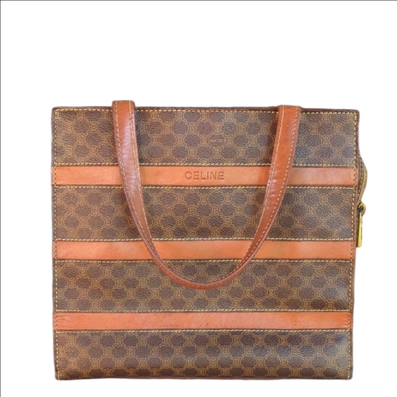 Vintage Celine Macadam Authentic‎ Brown Classic Tote
